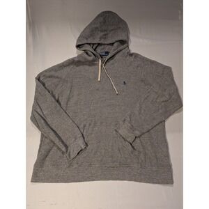 Polo Ralph Lauren Men's XL Gray Waffle Knit Hoodie Pullover Thermal Warm Comfy